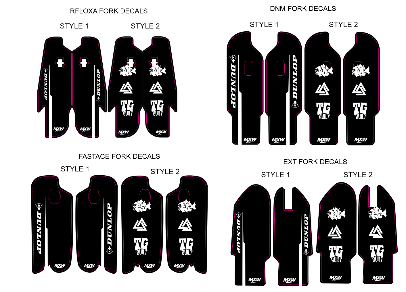 MXWraps Express Fork Decals