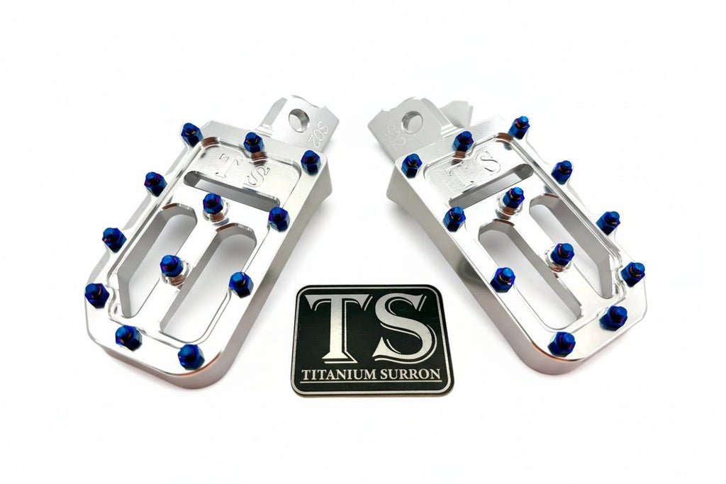 TS Custom Foot Pegs w/ Titanium Grips for Surron and Most Light E-moto